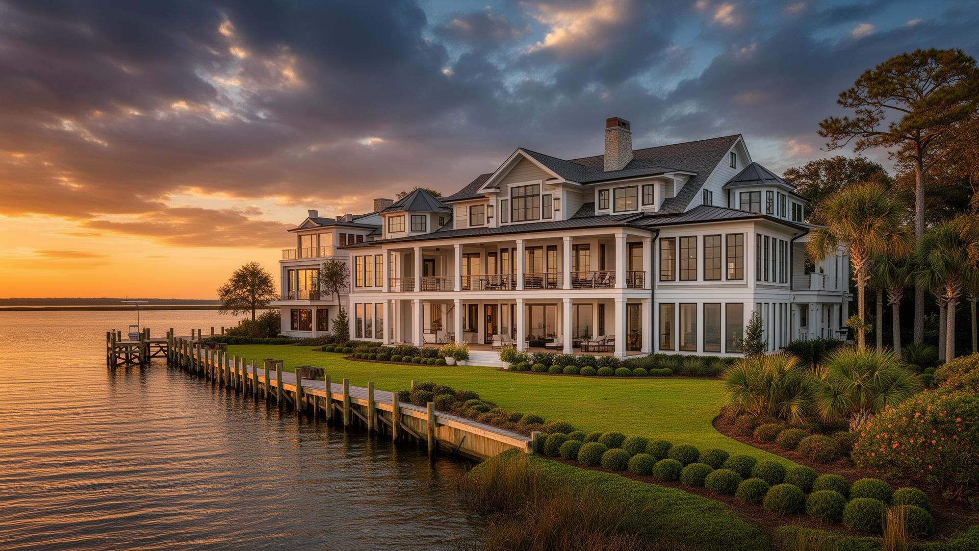Custom waterfront home built by KTE Contracting